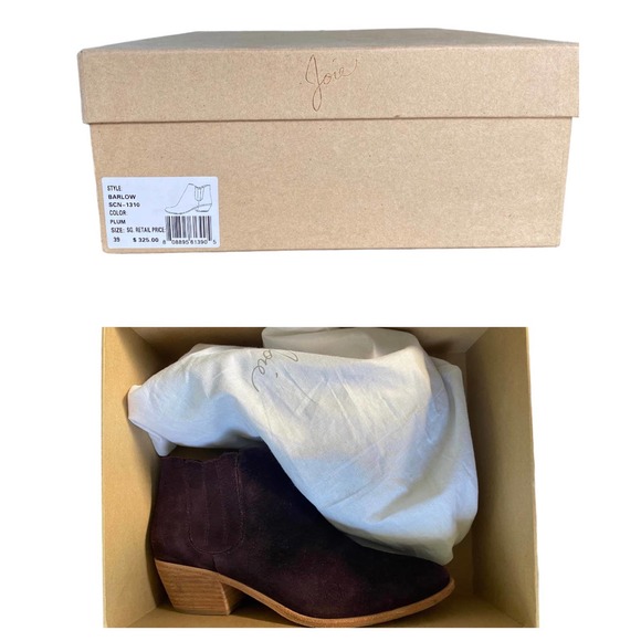 Joie Barlow Ankle Boot in Plum Suede Size 39 - Picture 8 of 8